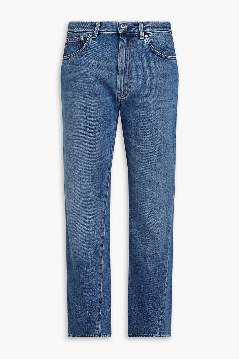 Totême Faded Mid-rise Straight-leg Jeans In Mid Denim