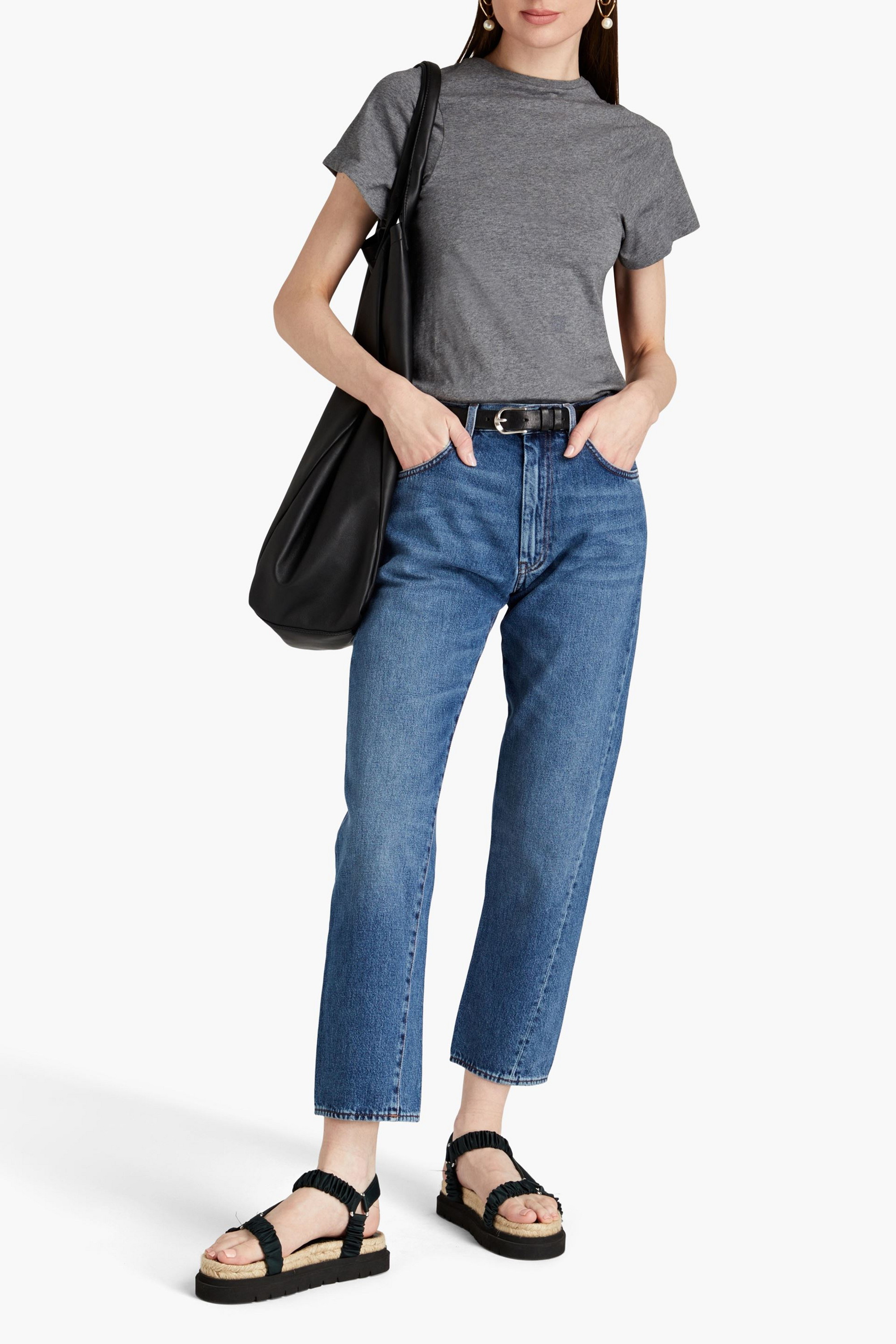 TOTEME Cropped mid-rise straight-leg jeans