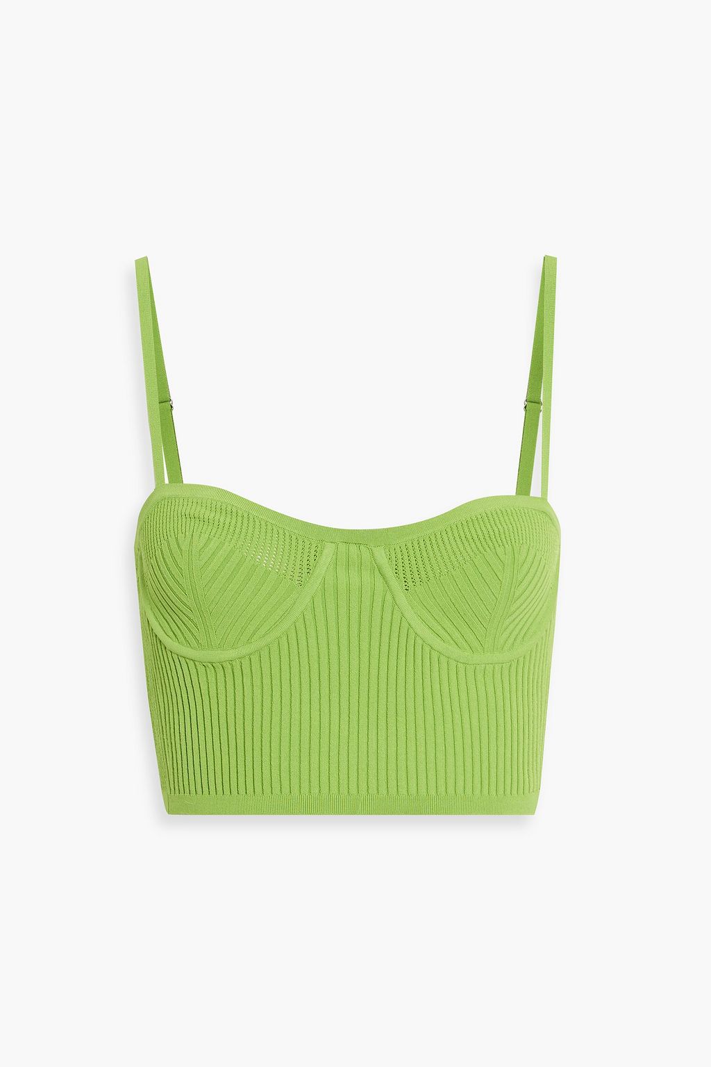 Ribbed-knit underwired bra top