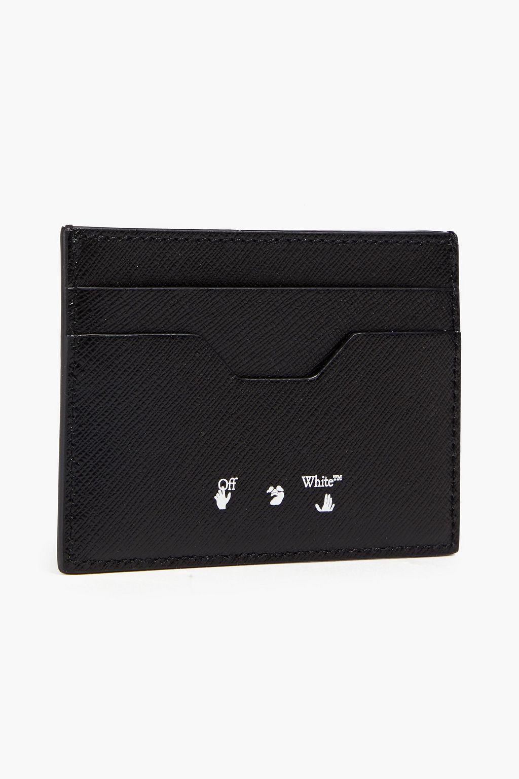 OFF-WHITE™ Striped textured-leather cardholder