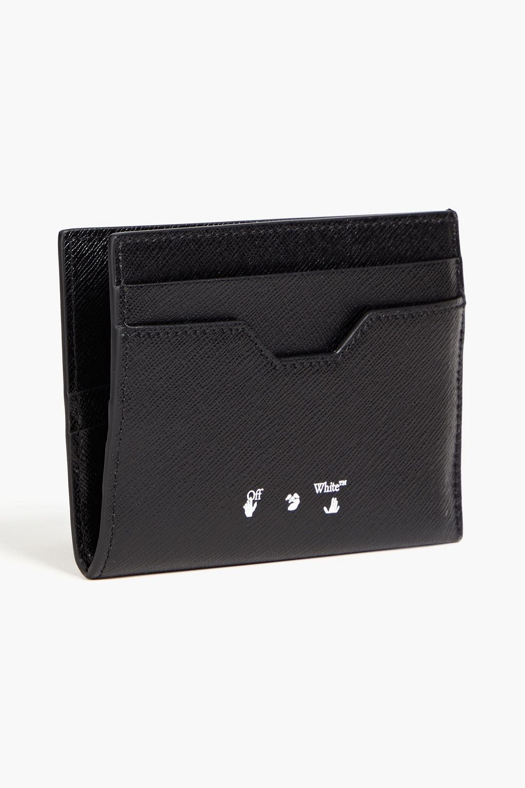 OFF-WHITE™ Striped textured-leather cardholder