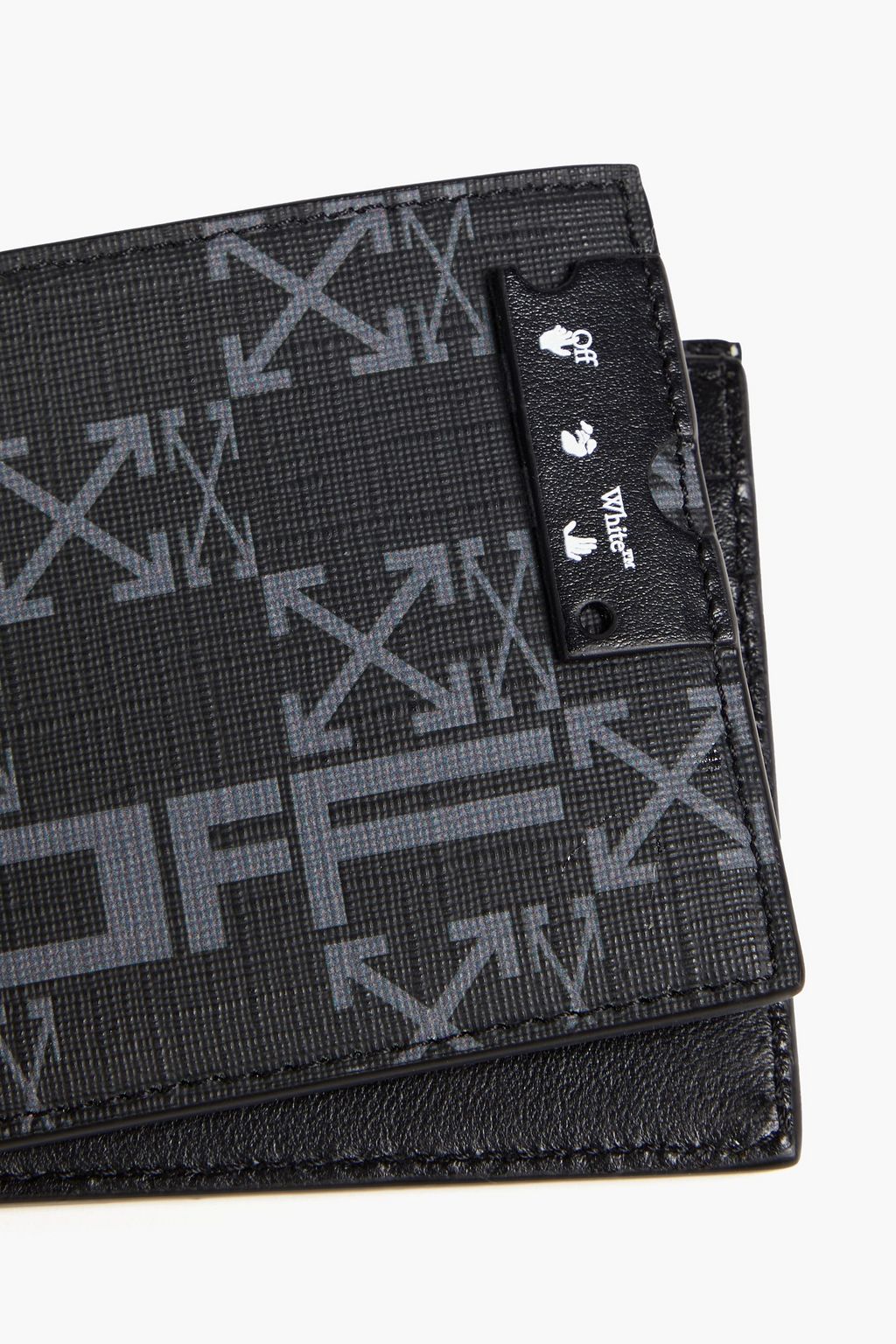 OFF-WHITE™ Logo-print textured-leather wallet