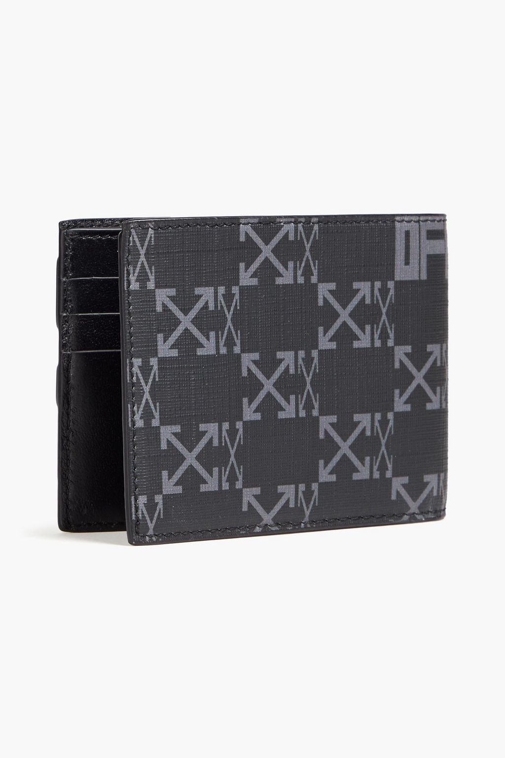 OFF-WHITE™ Logo-print textured-leather wallet