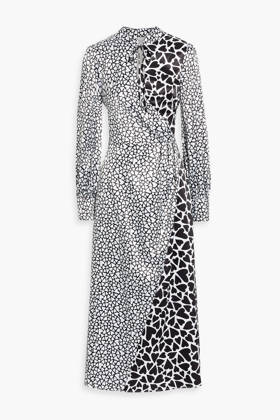 OLIVIA RUBIN NELL WRAP-EFFECT PRINTED SATIN MIDI DRESS 3074457345634373629
