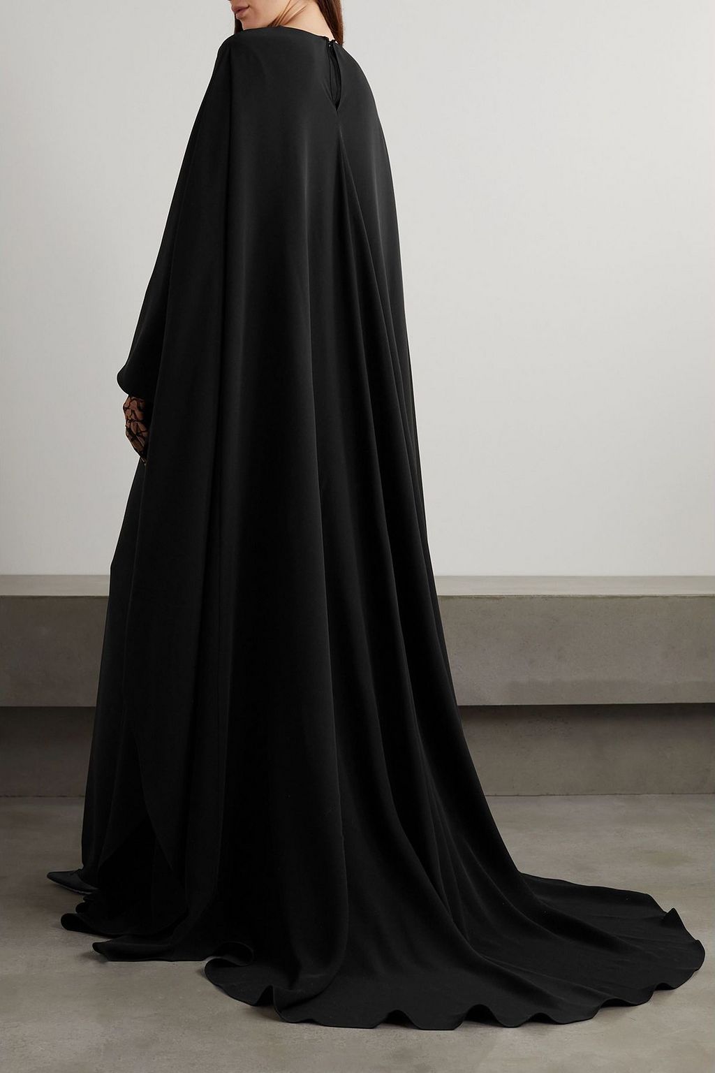 VALENTINO GARAVANI 케이프 이펙트 크롭 실크 탑