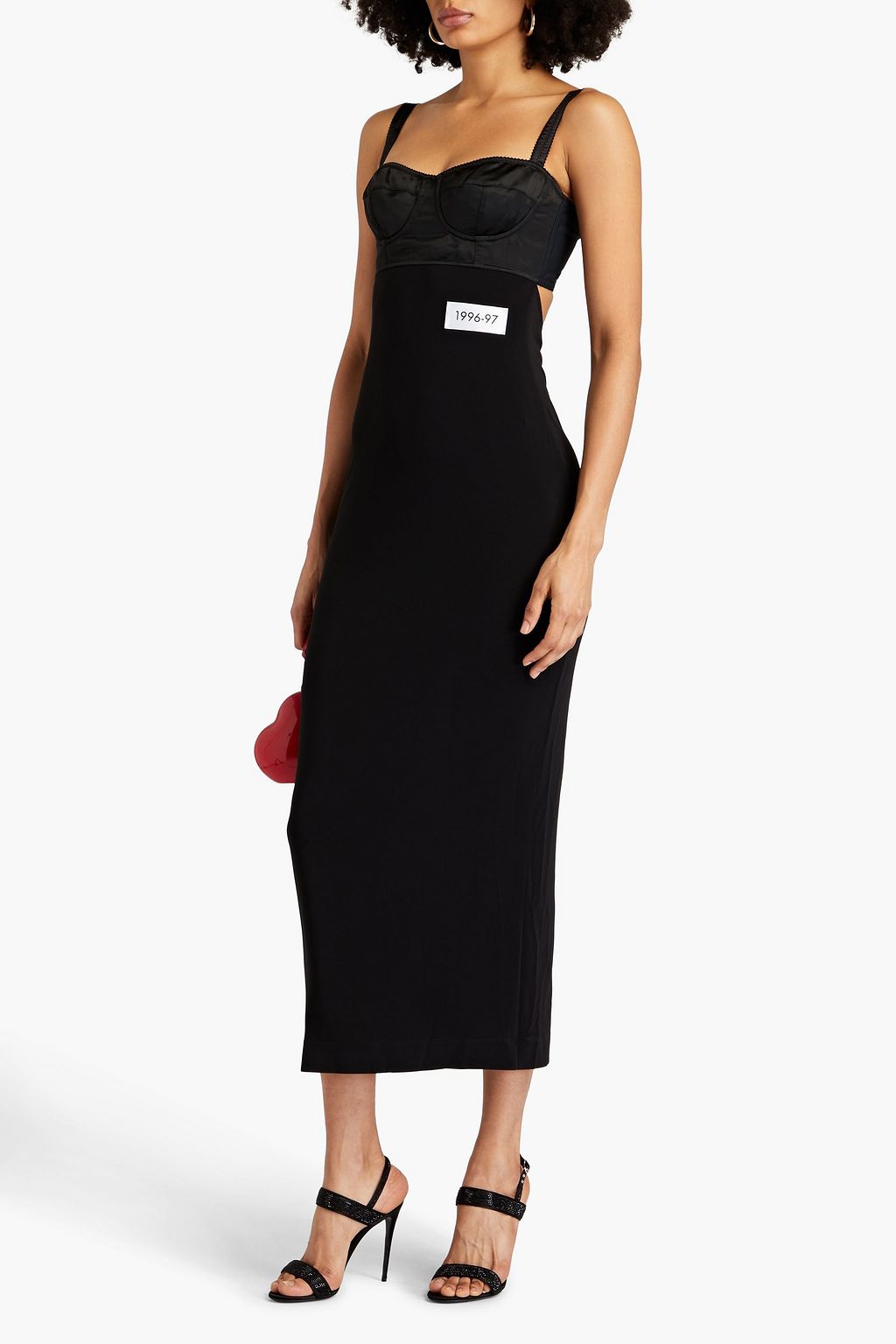 DOLCE&GABBANA Cutout stretch satin-jersey midi dress