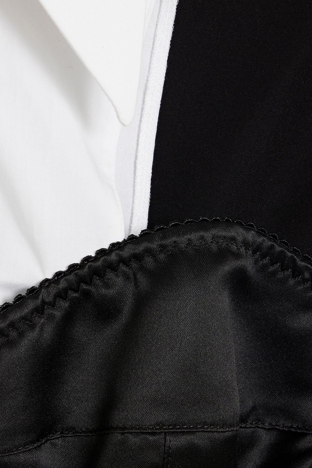 DOLCE&GABBANA 컷아웃 디테일 새틴 스트레치 니트 포플린 탑