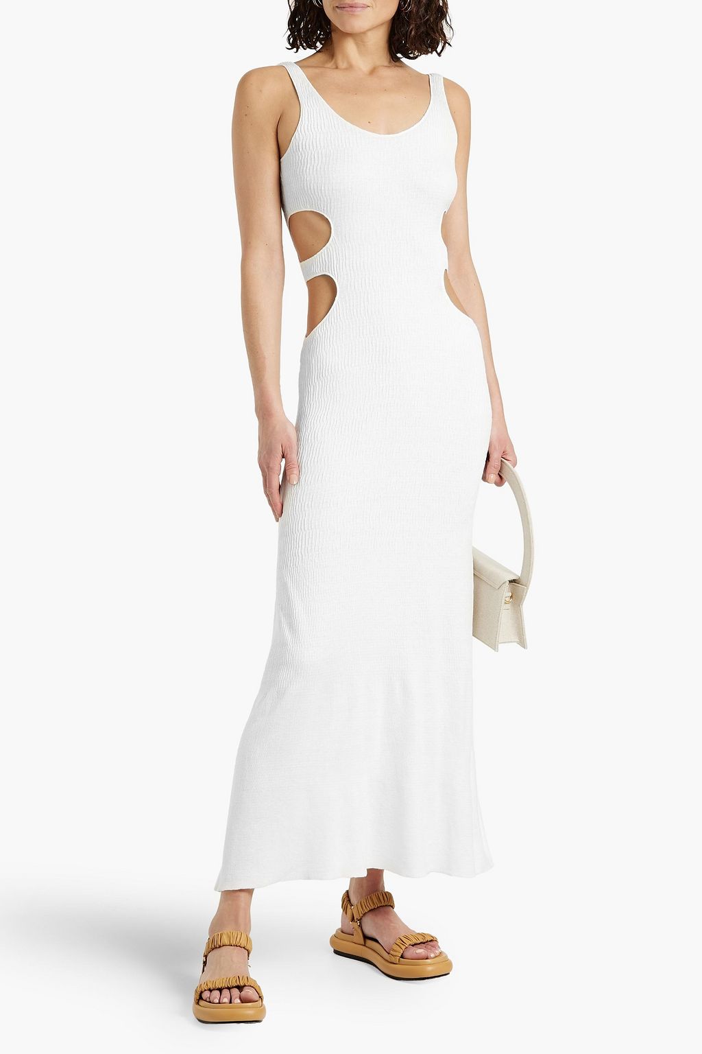 CHLOÉ Cutout crinkled silk-blend maxi dress