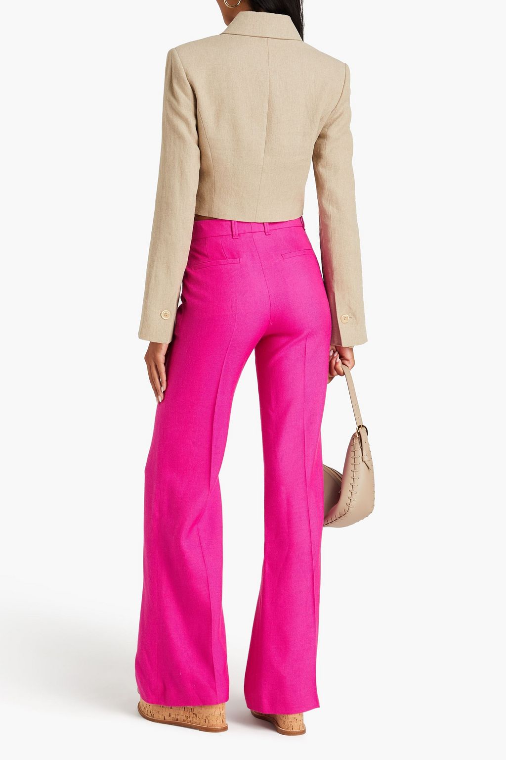 CHLOÉ Wool, silk and cashmere-blend flared pants