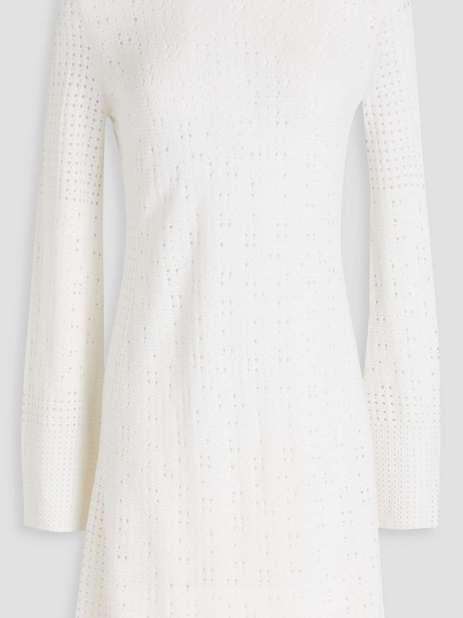 pointelle-knit wool, cashmere and silk-blend mini dress