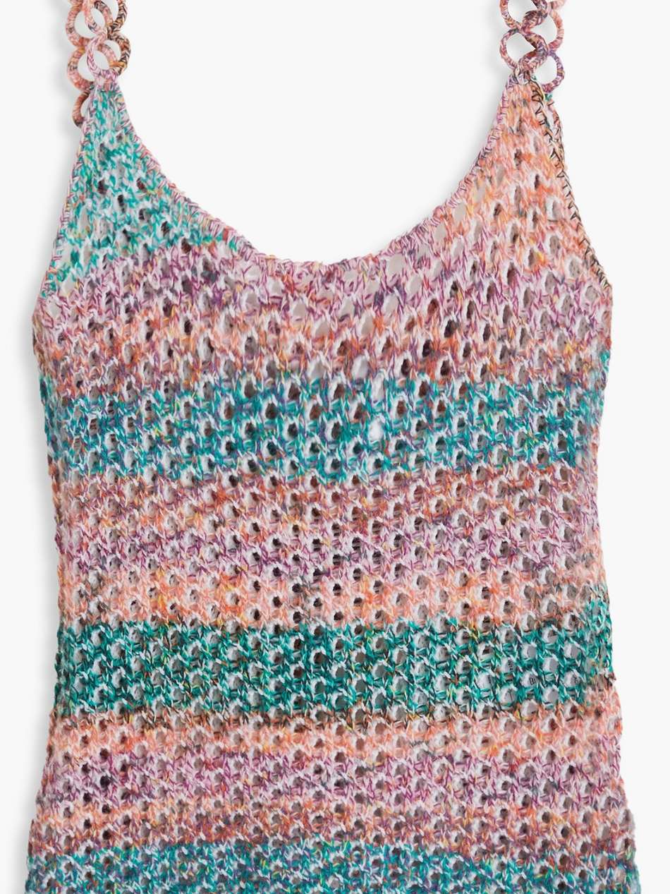 striped open-knit wool tank