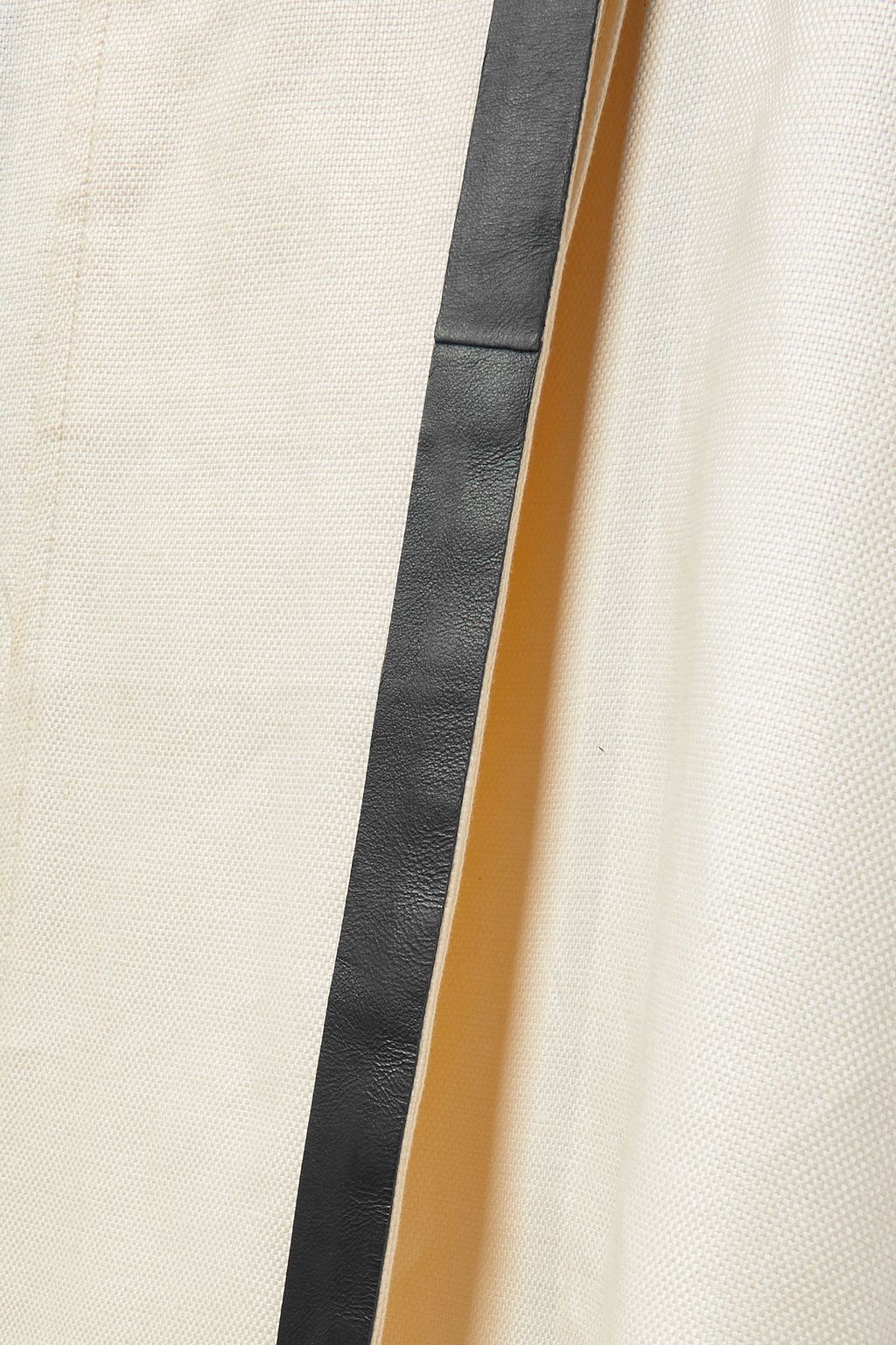 CHLOÉ Leather-trimmed linen-canvas cape