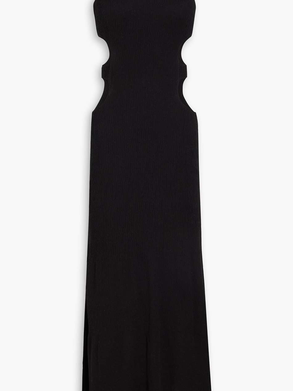 cutout crinkled silk-blend maxi dress