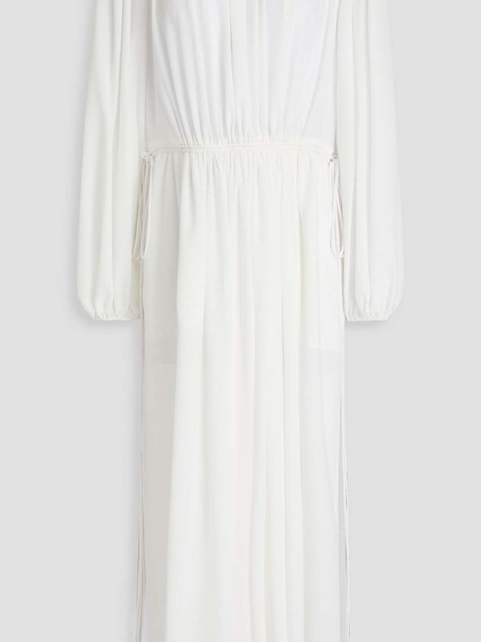 silk crepe de chine midi dress