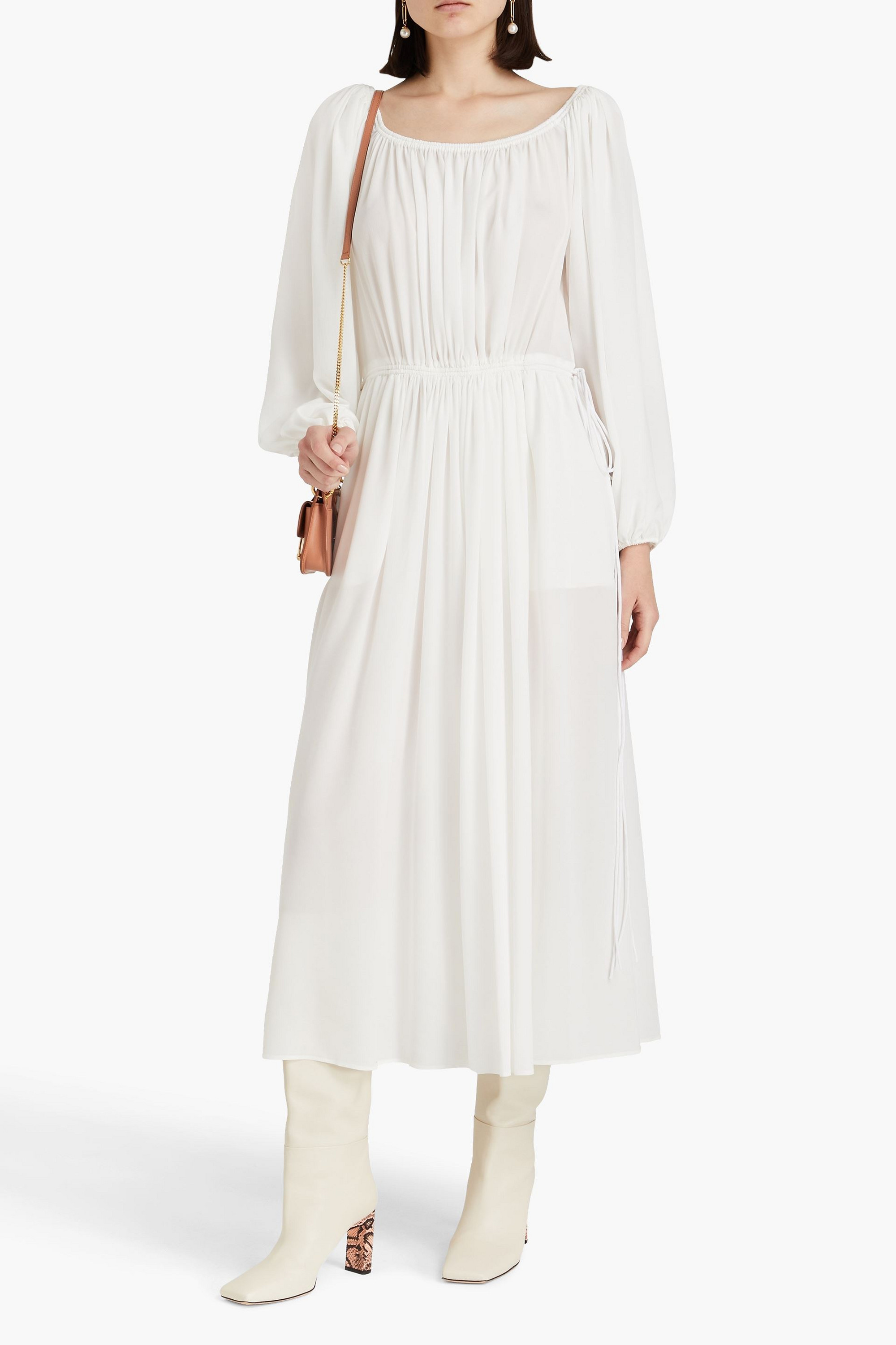 Chloé Silk crepe de chine midi dress