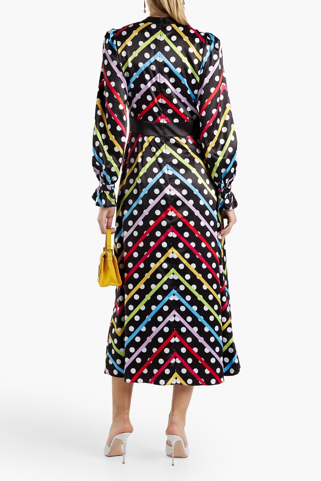 OLIVIA RUBIN Marley printed satin midi dress | THE OUTNET