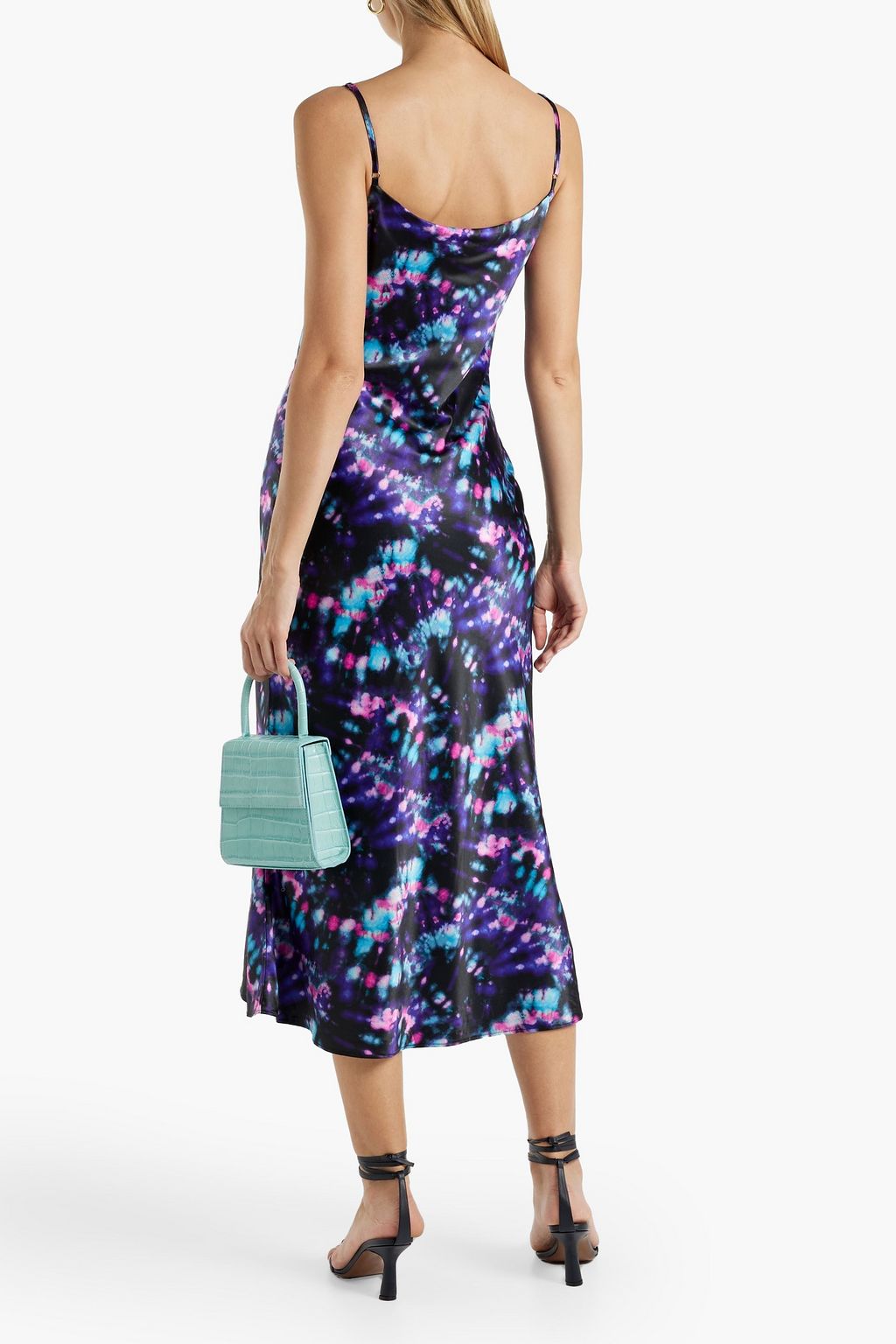 OLIVIA RUBIN Lia printed satin midi slip dress