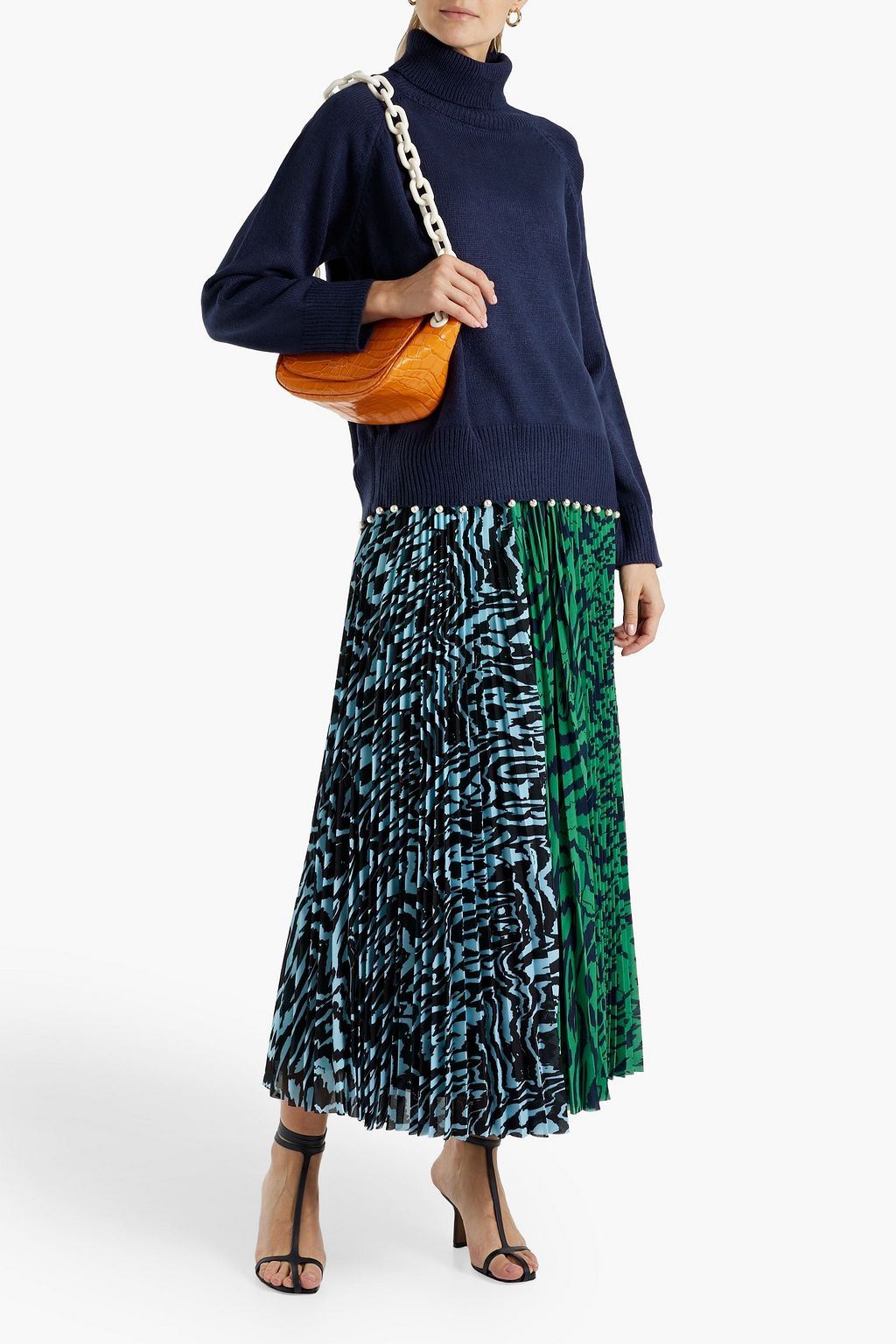 OLIVIA RUBIN Clemmie embellished knitted turtleneck sweater