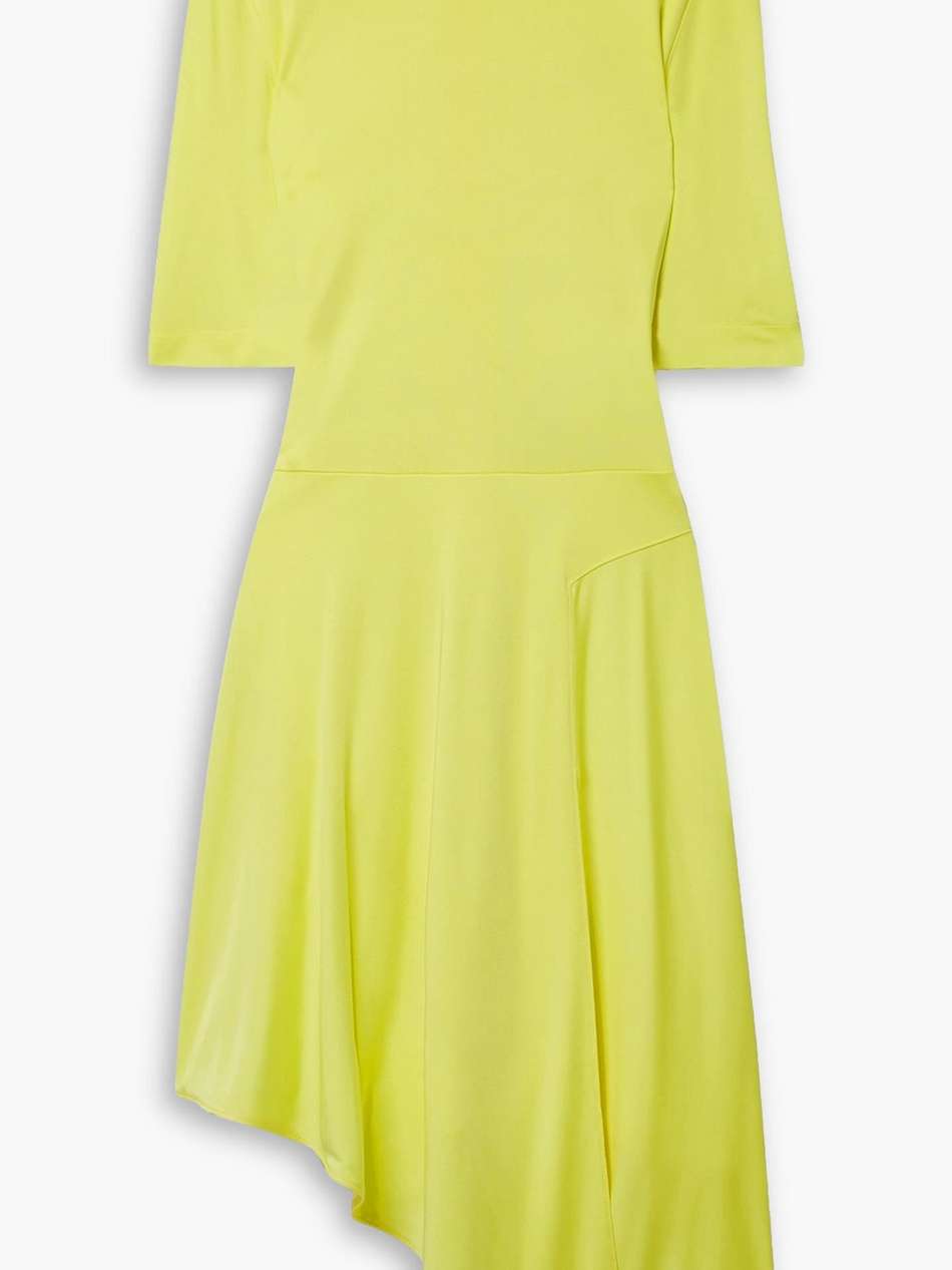 asymmetric draped stretch-jersey mini dress