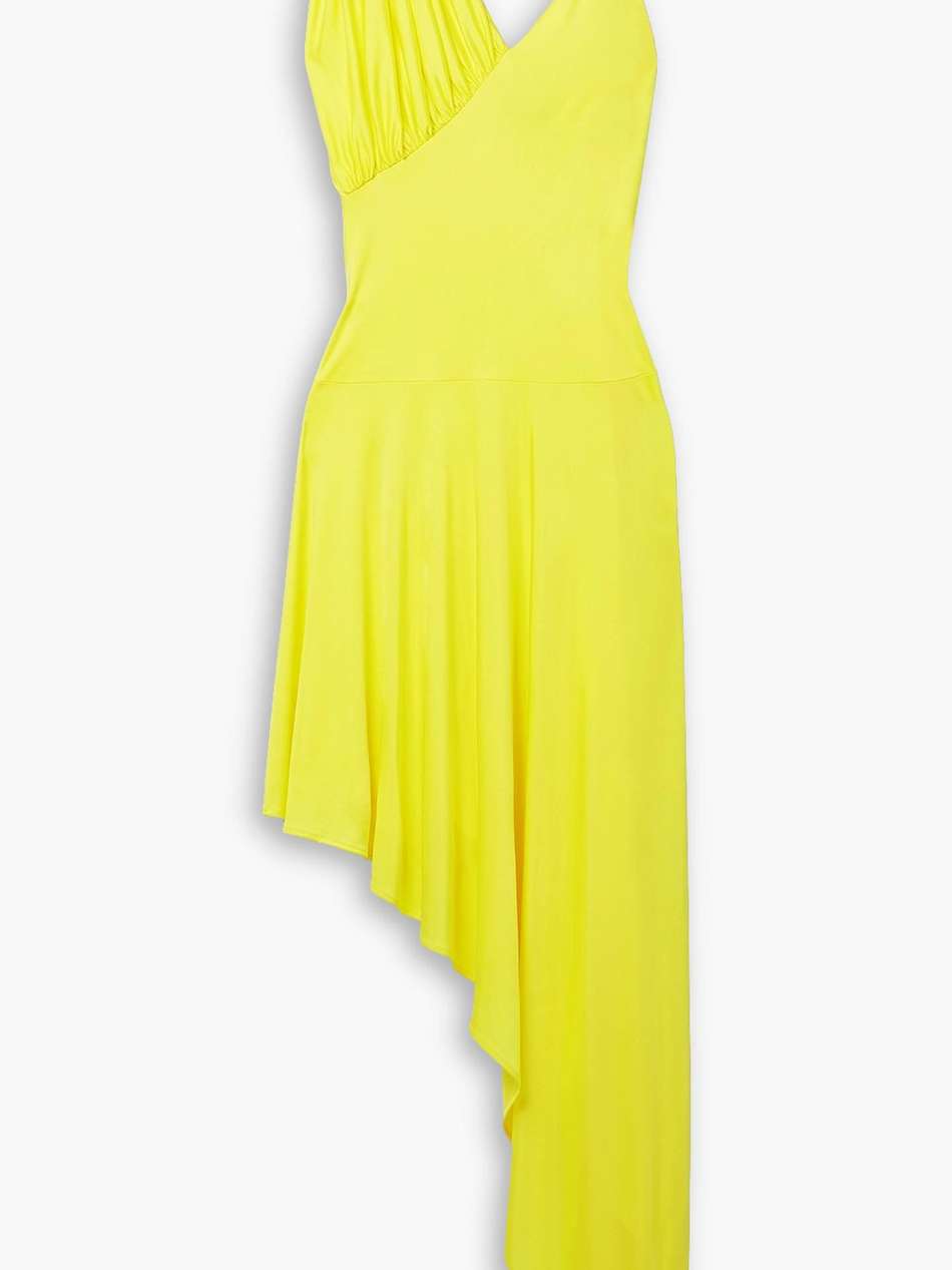 asymmetric draped jersey dress