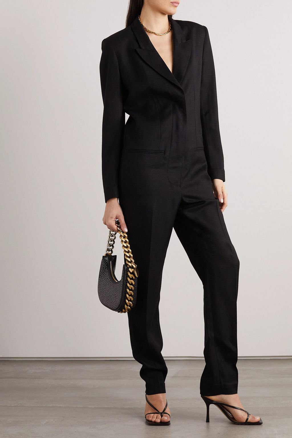 STELLA MCCARTNEY جمبسوت بثنيات من نسيجٍ محبوك