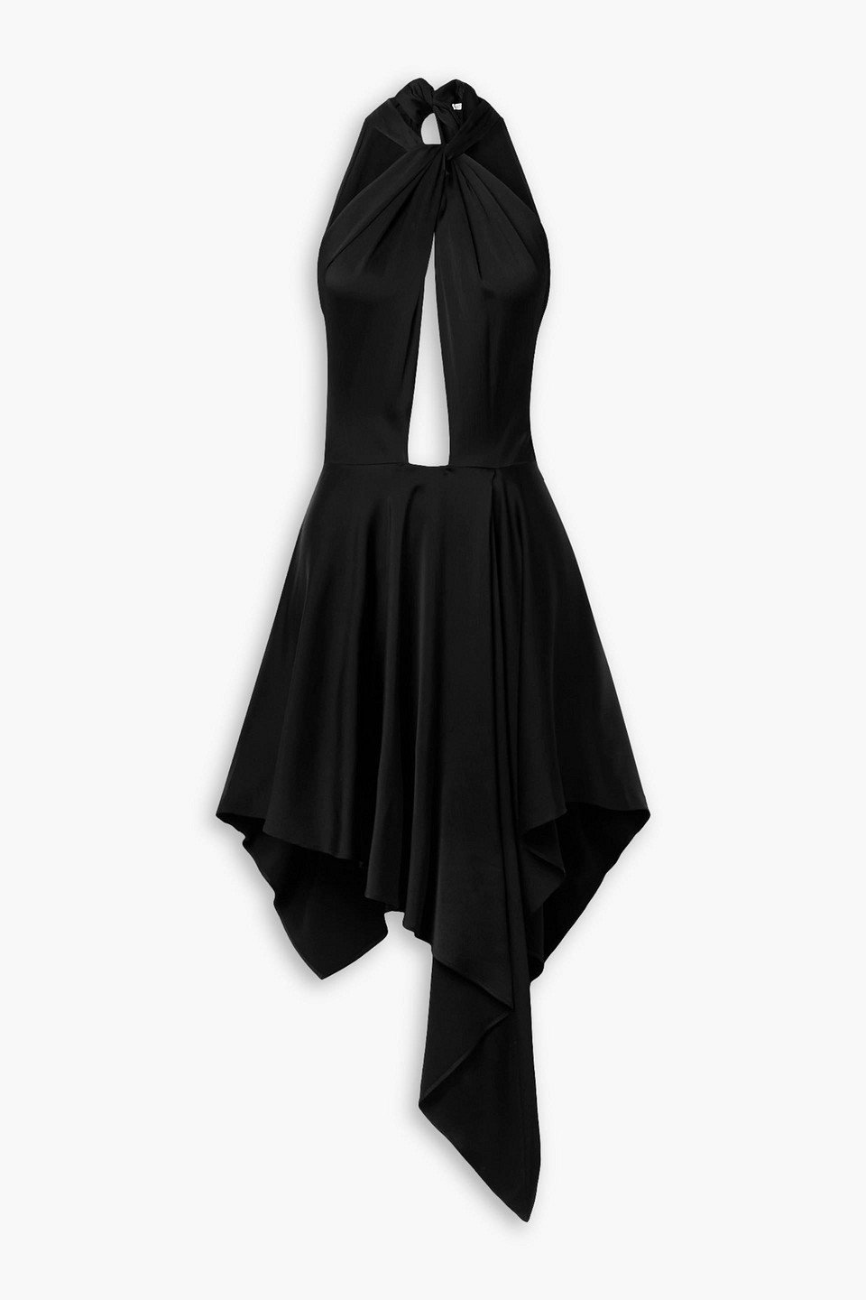 stella mccartney - cutout asymmetric seersucker halterneck mini dress - black - it 46