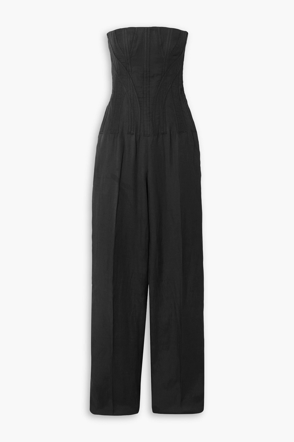 Stella Mccartney Strapless Twill Jumpsuit In Black