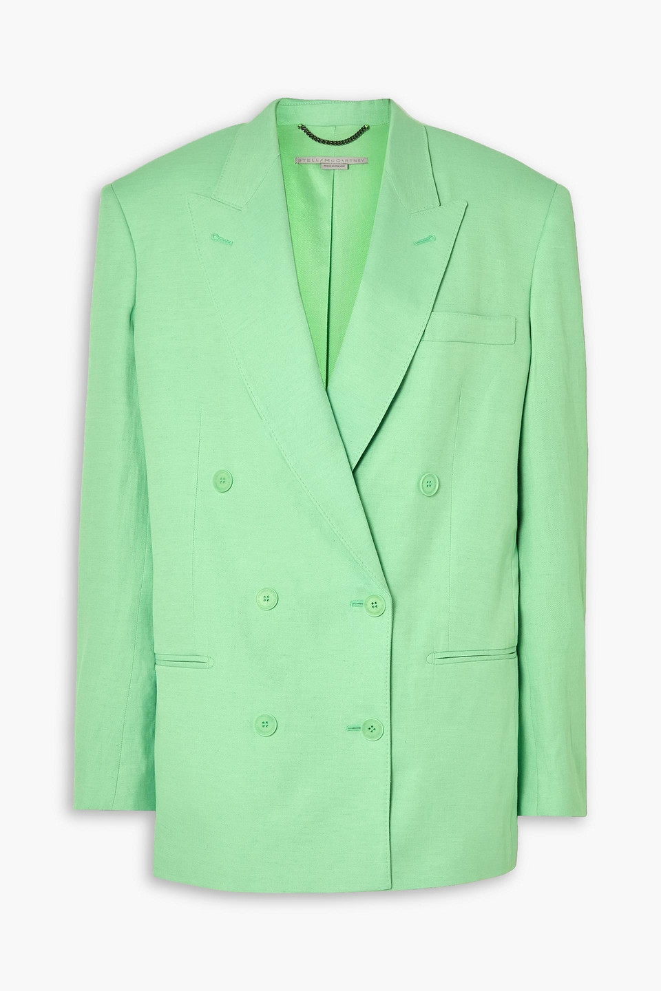 Stella Mccartney Oversized Double-breasted Twill Blazer In Mint