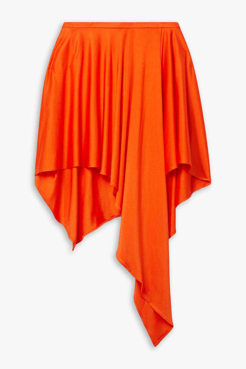 Stella Mccartney Asymmetric Stretch-jersey Mini Skirt In Orange