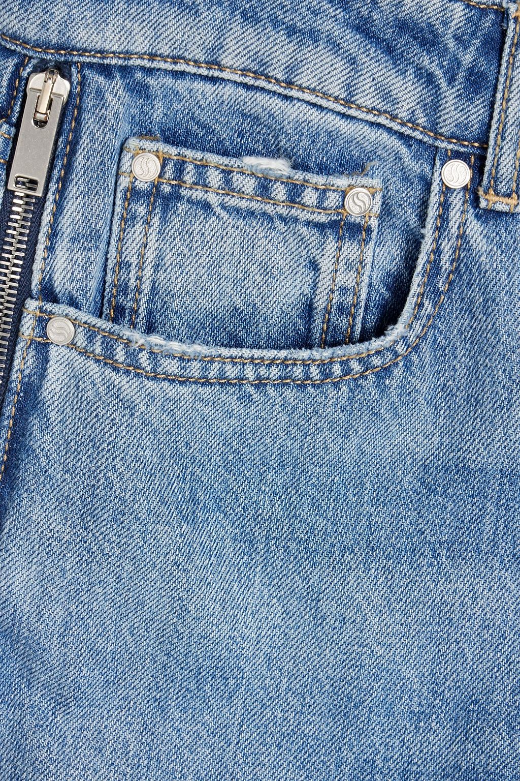 STELLA MCCARTNEY Distressed high-rise wide-leg jeans
