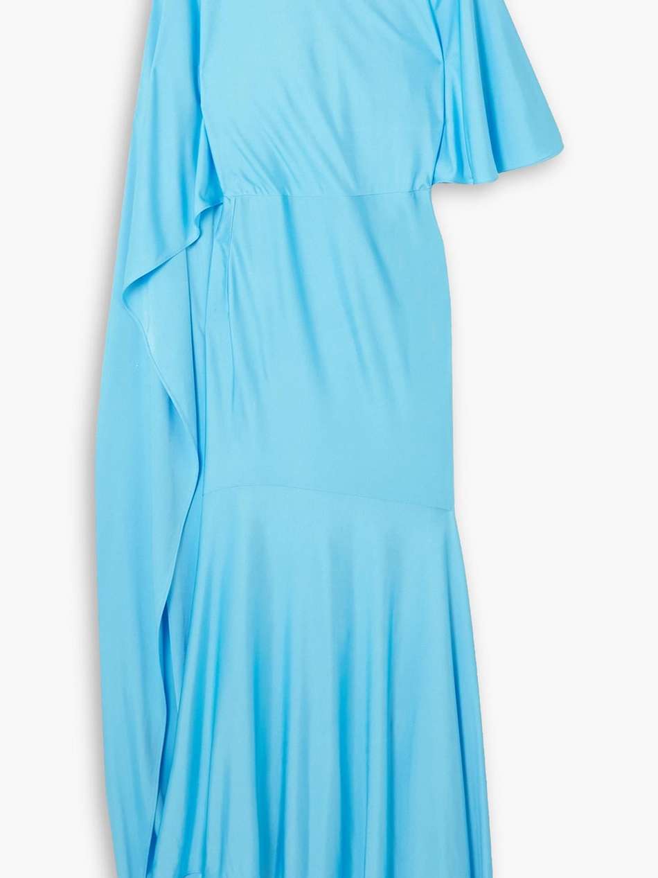 cape-effect asymmetric jersey maxi dress