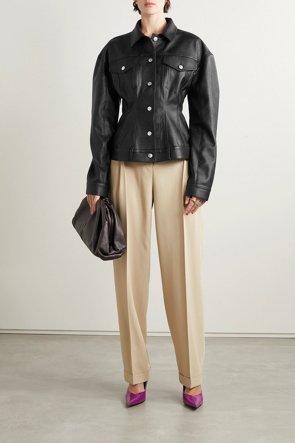  Stella Mccartney - Jacke Aus Kunstleder - Schwarz - It 34 