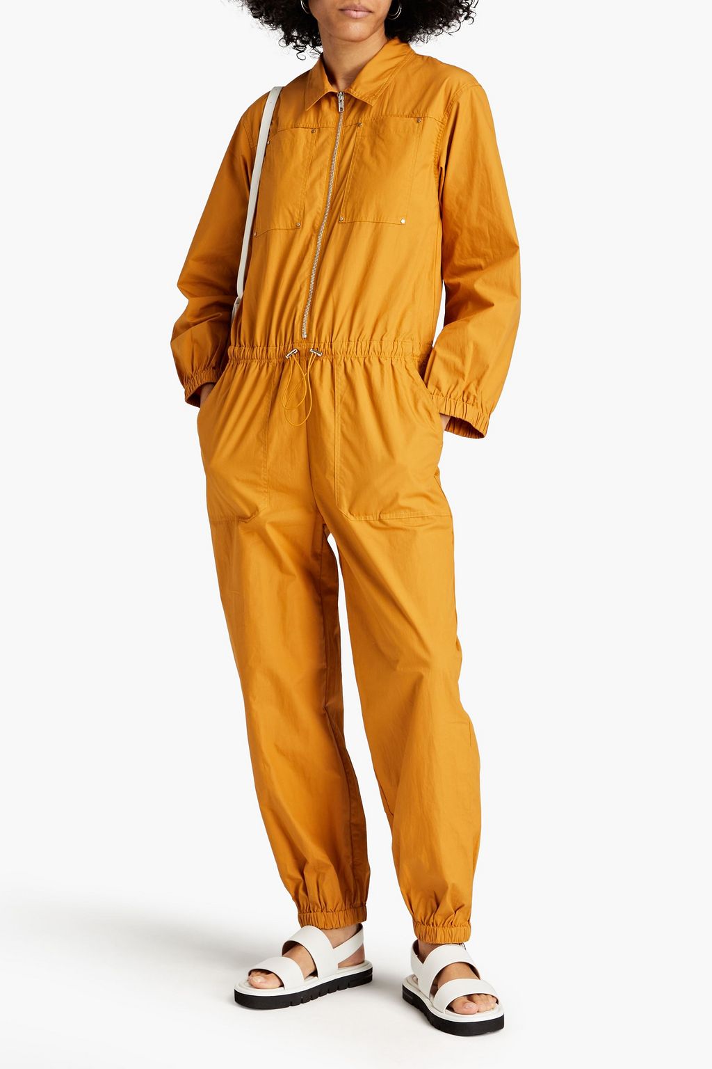 L.F. MARKEY Studded gathered cotton jumpsuit THE