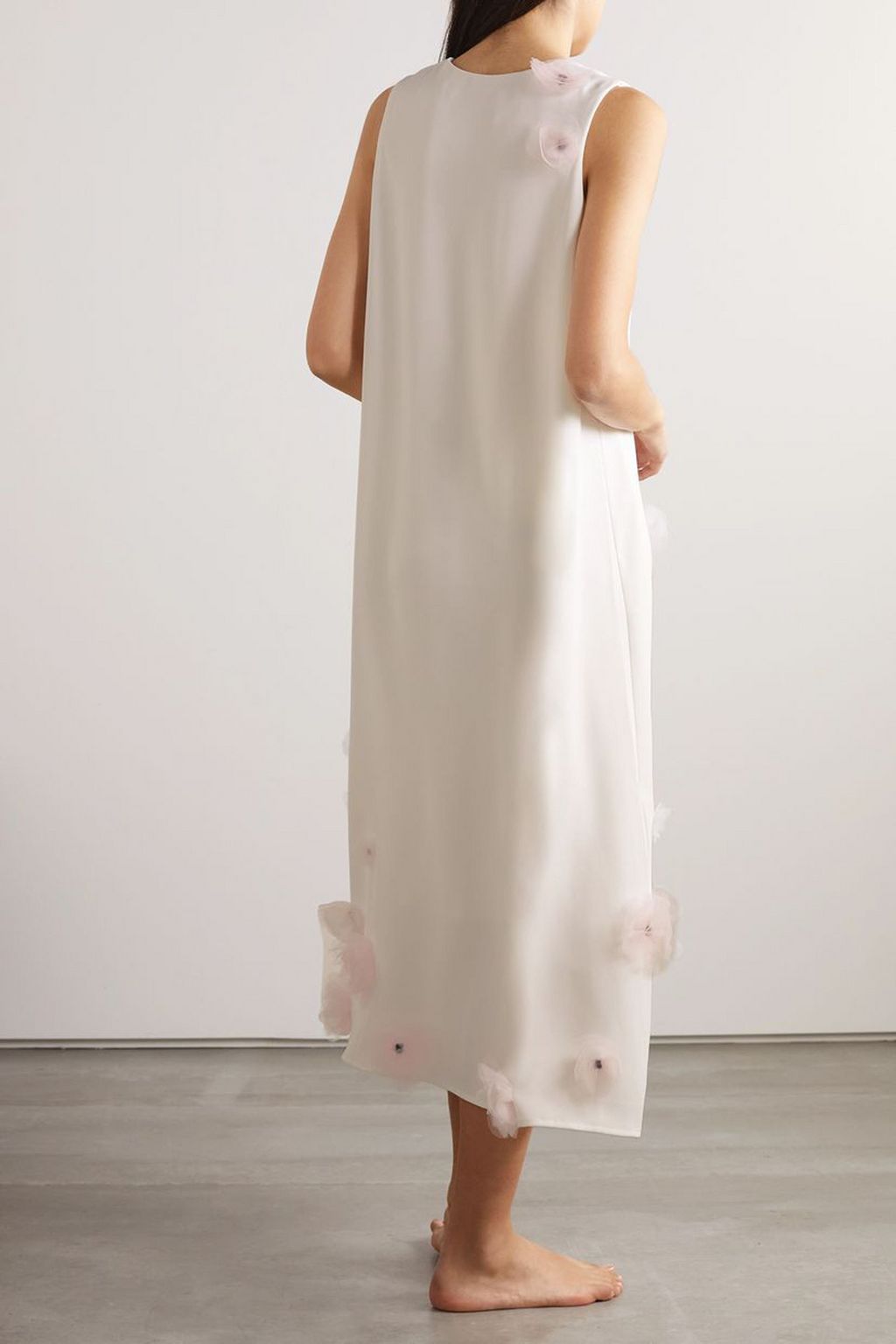 SLEEPER Flower Power appliquéd satin nightdress