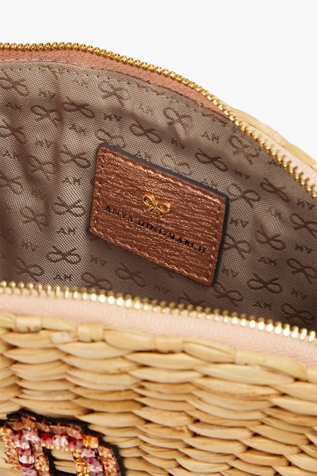 ANYA HINDMARCH Embellished woven pouch Sale up to 70 off THE