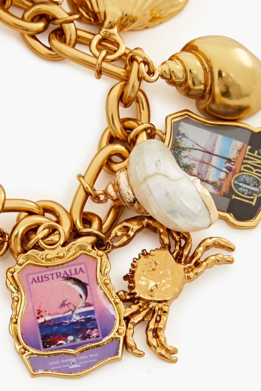 ZIMMERMANN Gold-tone, shell and enamel bracelet