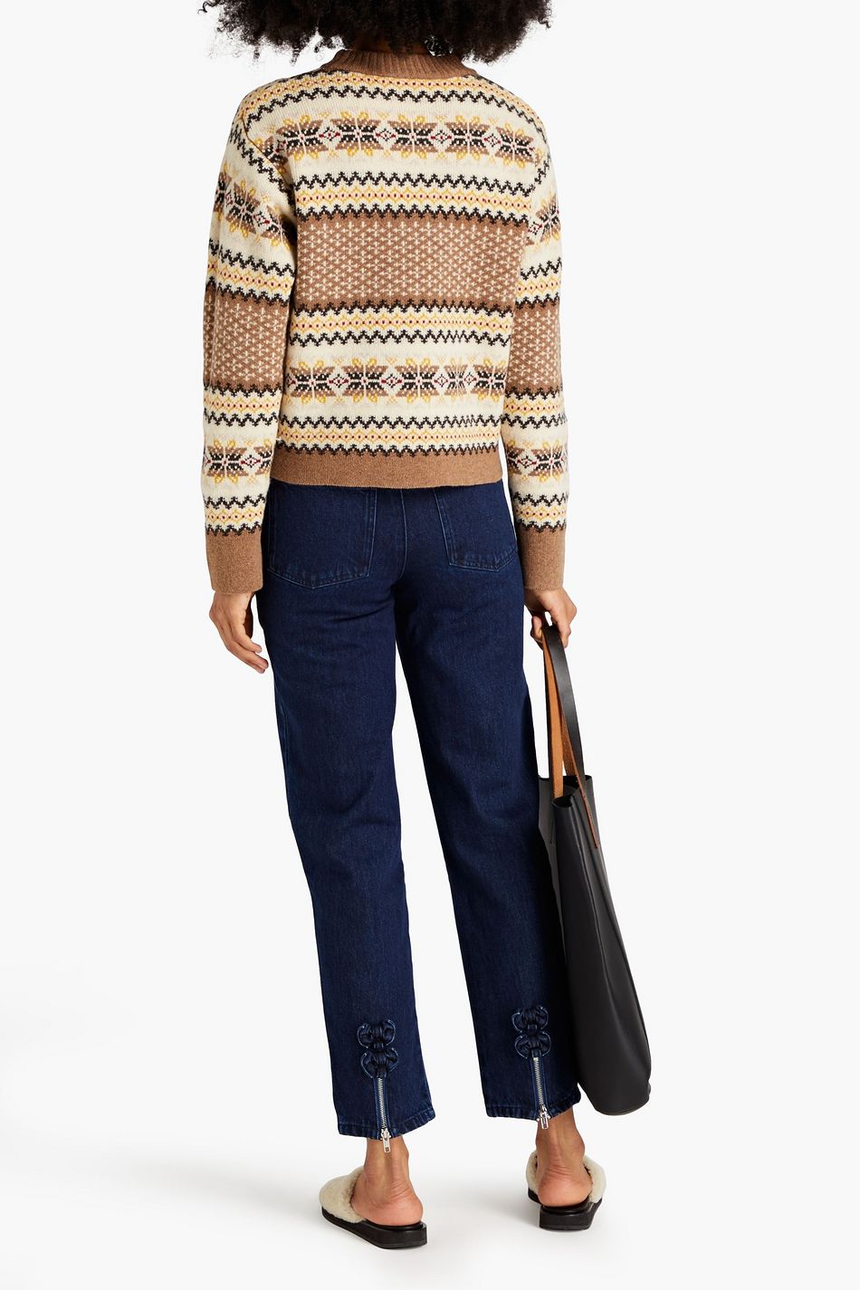 MEADOWS Embellished highrise tapered jeans THE