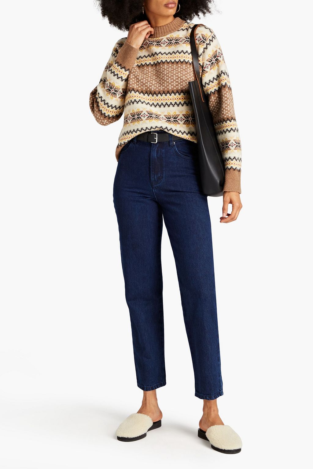 MEADOWS Embellished high-rise tapered jeans