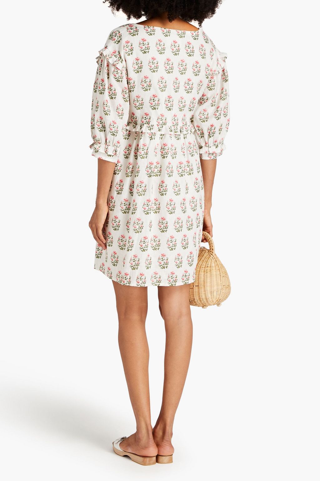 MEADOWS Daphne floral-print linen mini dress