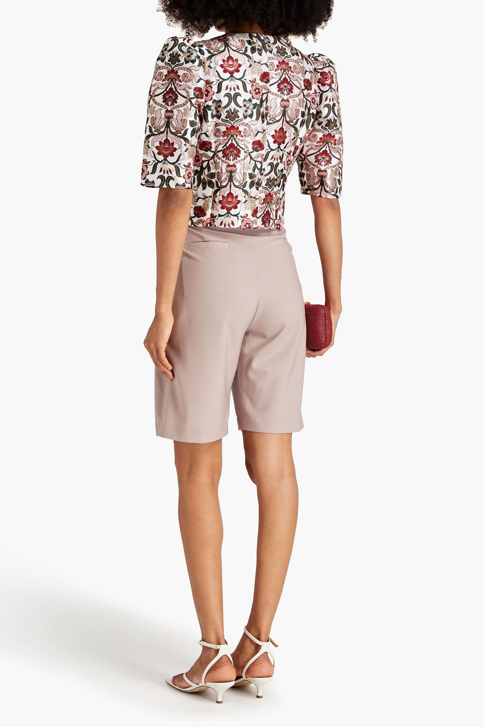 Meadows Satin-jacquard Shirt In White