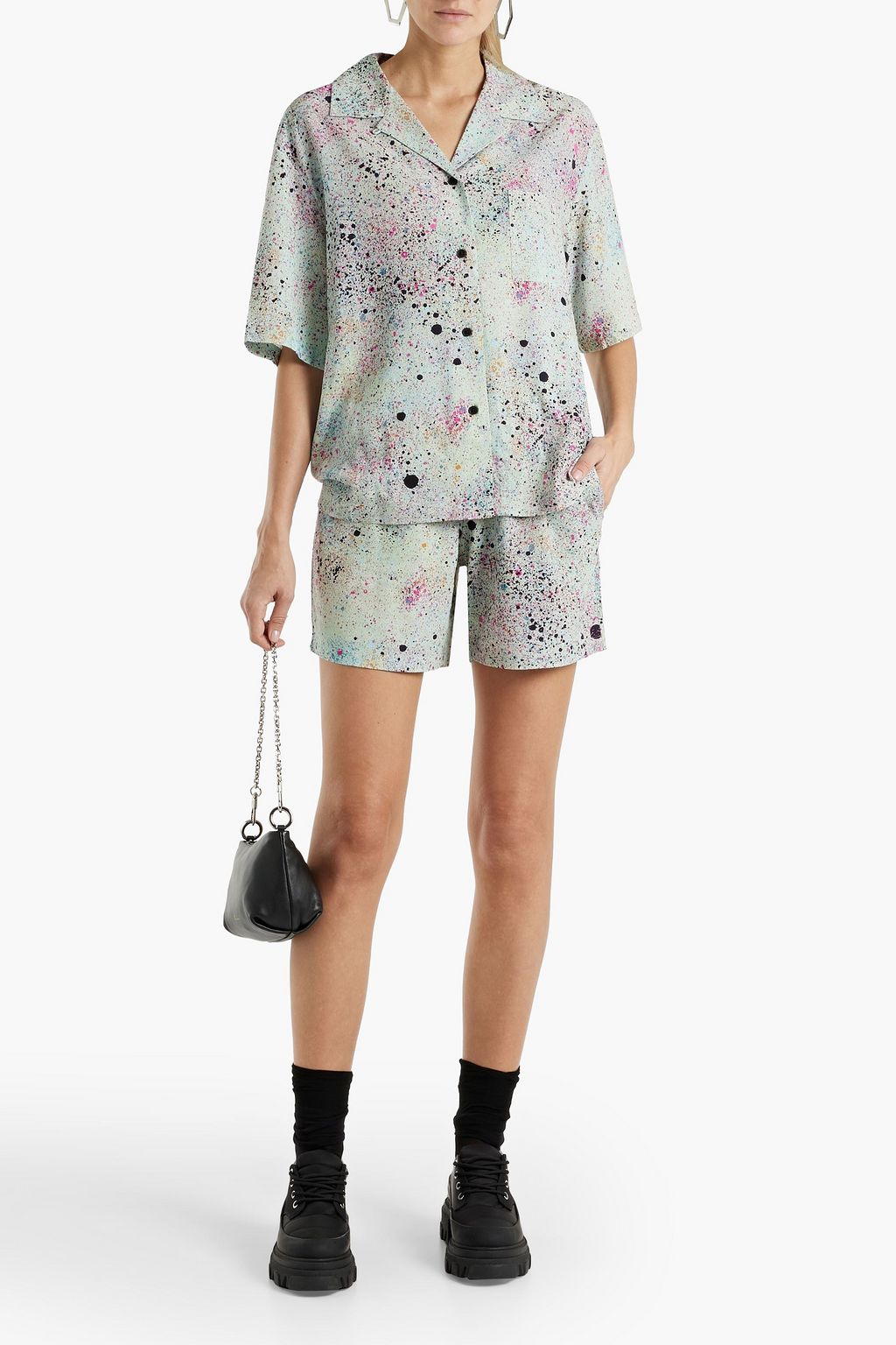MCQ ALEXANDER MCQUEEN Printed crepe shorts