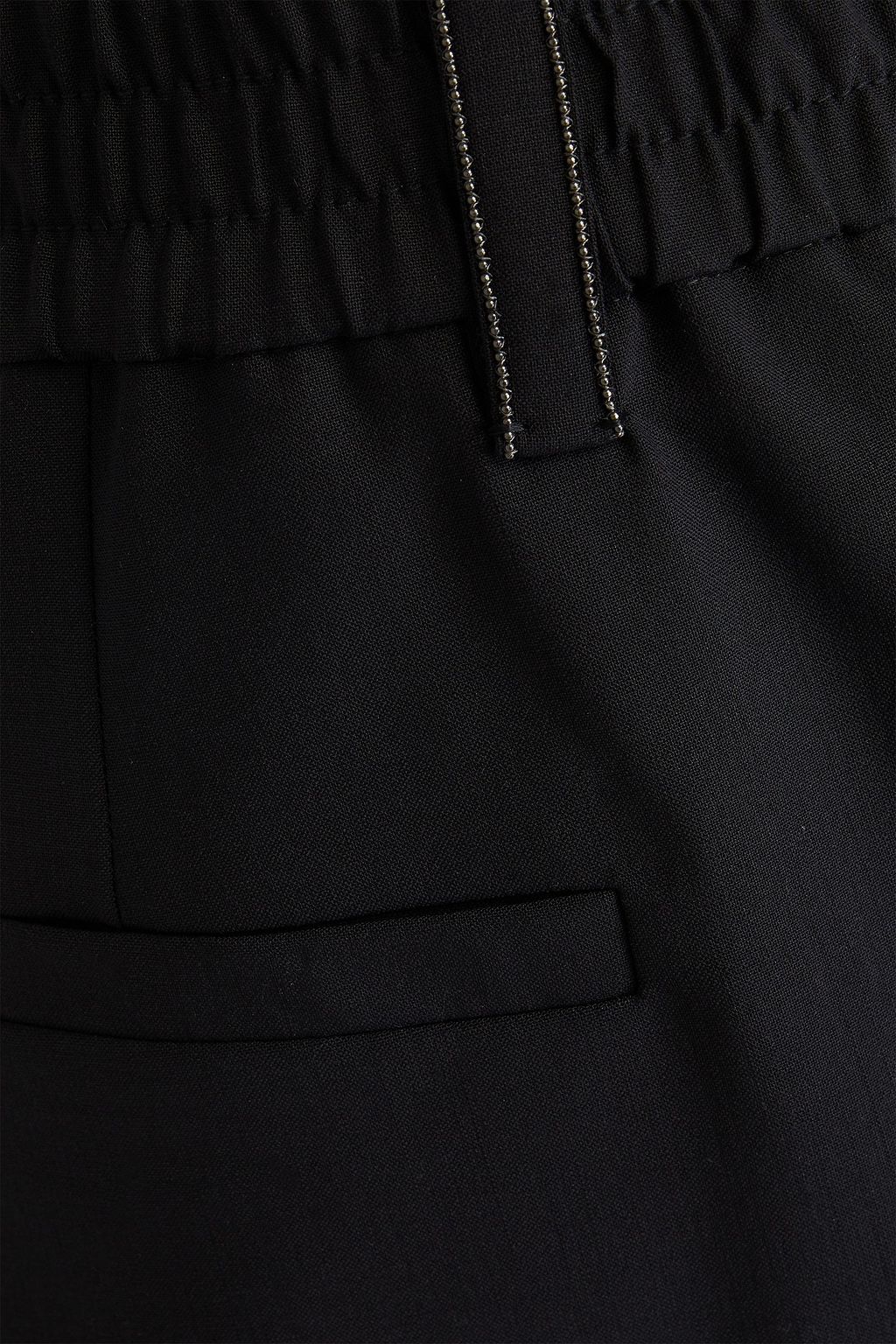 BRUNELLO CUCINELLI ウール混 テーパードパンツ タック入り ビーズ付き