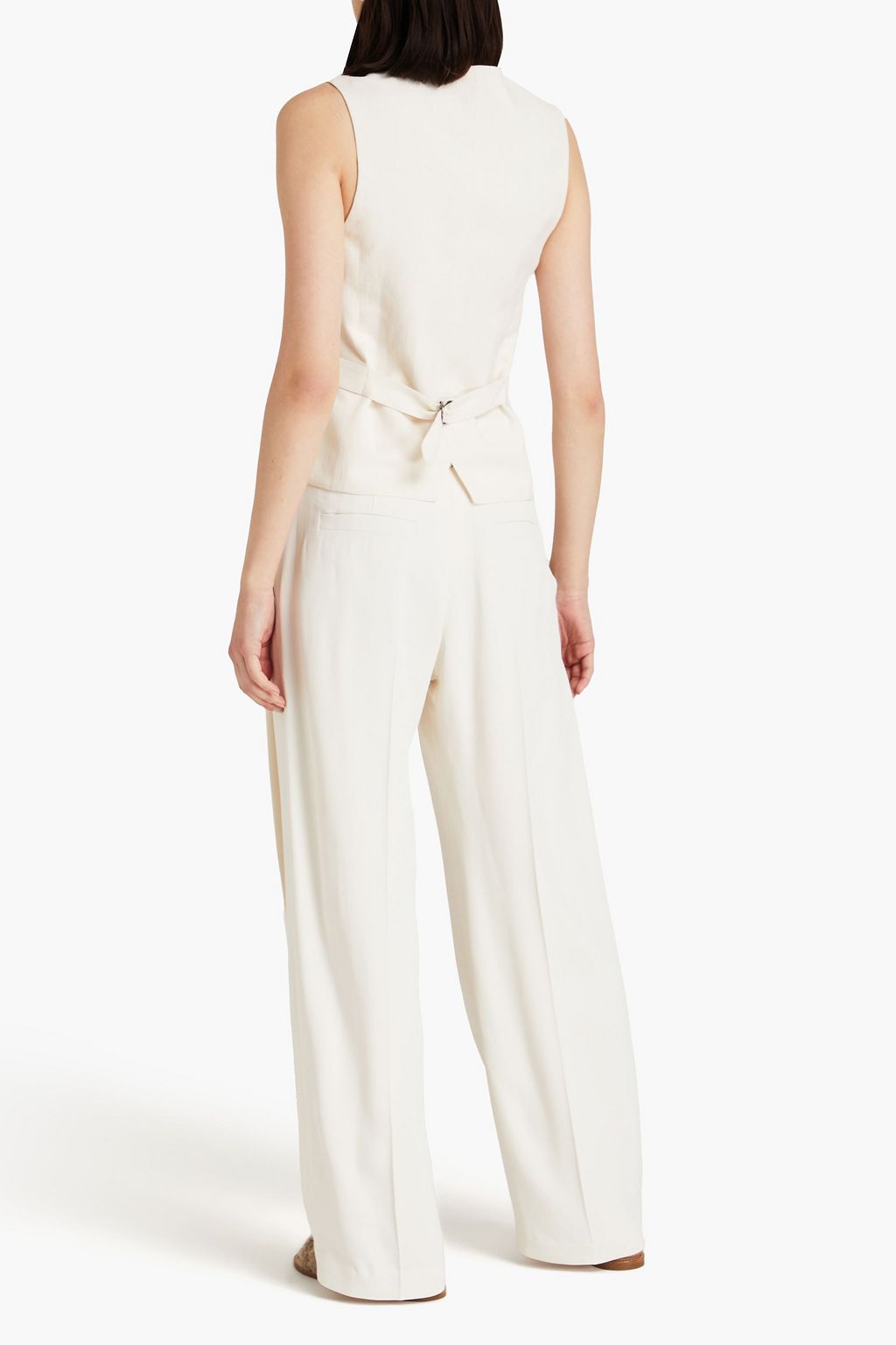 BRUNELLO CUCINELLI Hose mit weitem Bein aus Crêpe mit Falten