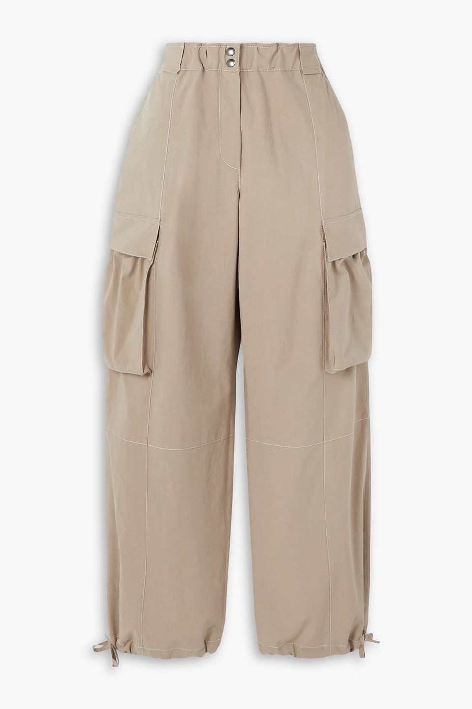 Brunello Cucinelli Cotton-poplin Straight-leg Cargo Pants In Sand