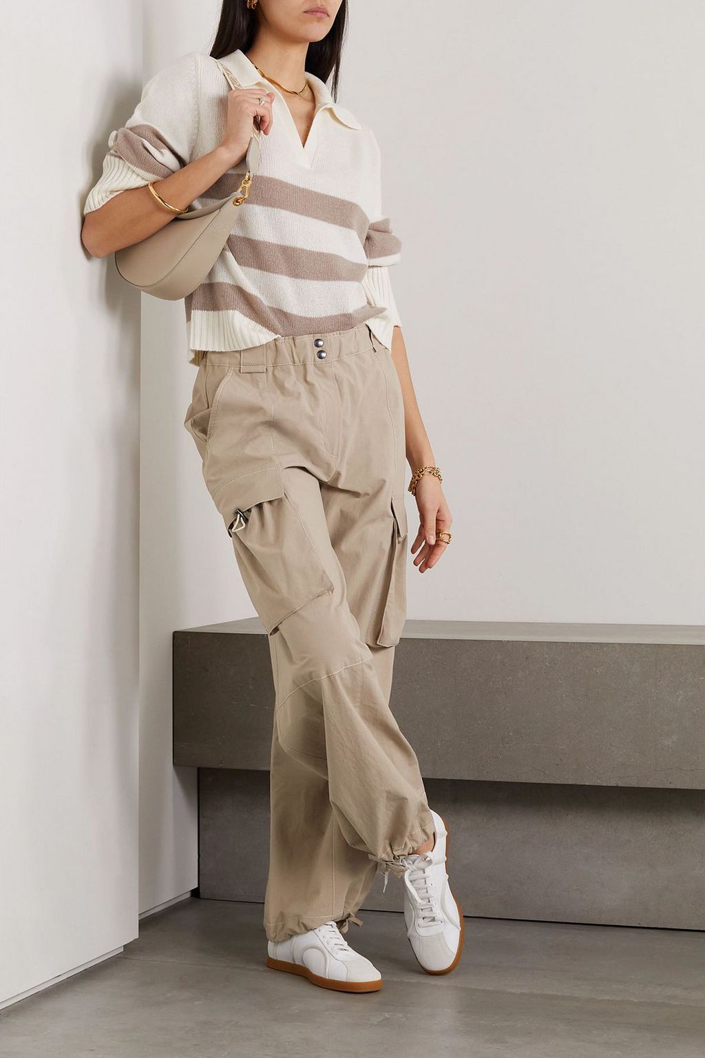 BRUNELLO CUCINELLI Cotton-poplin straight-leg cargo pants