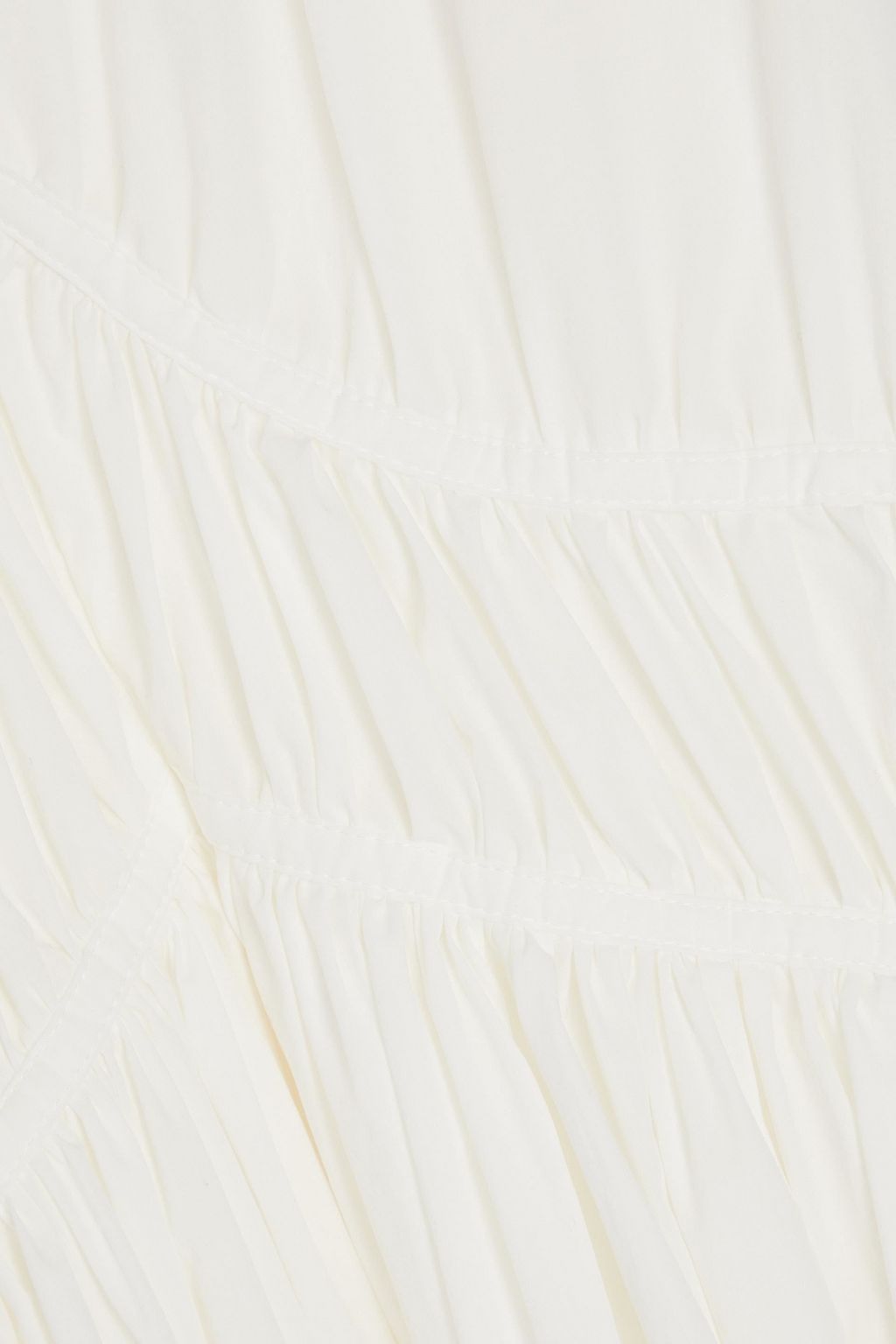 BRUNELLO CUCINELLI Shirred cotton-poplin maxi dress