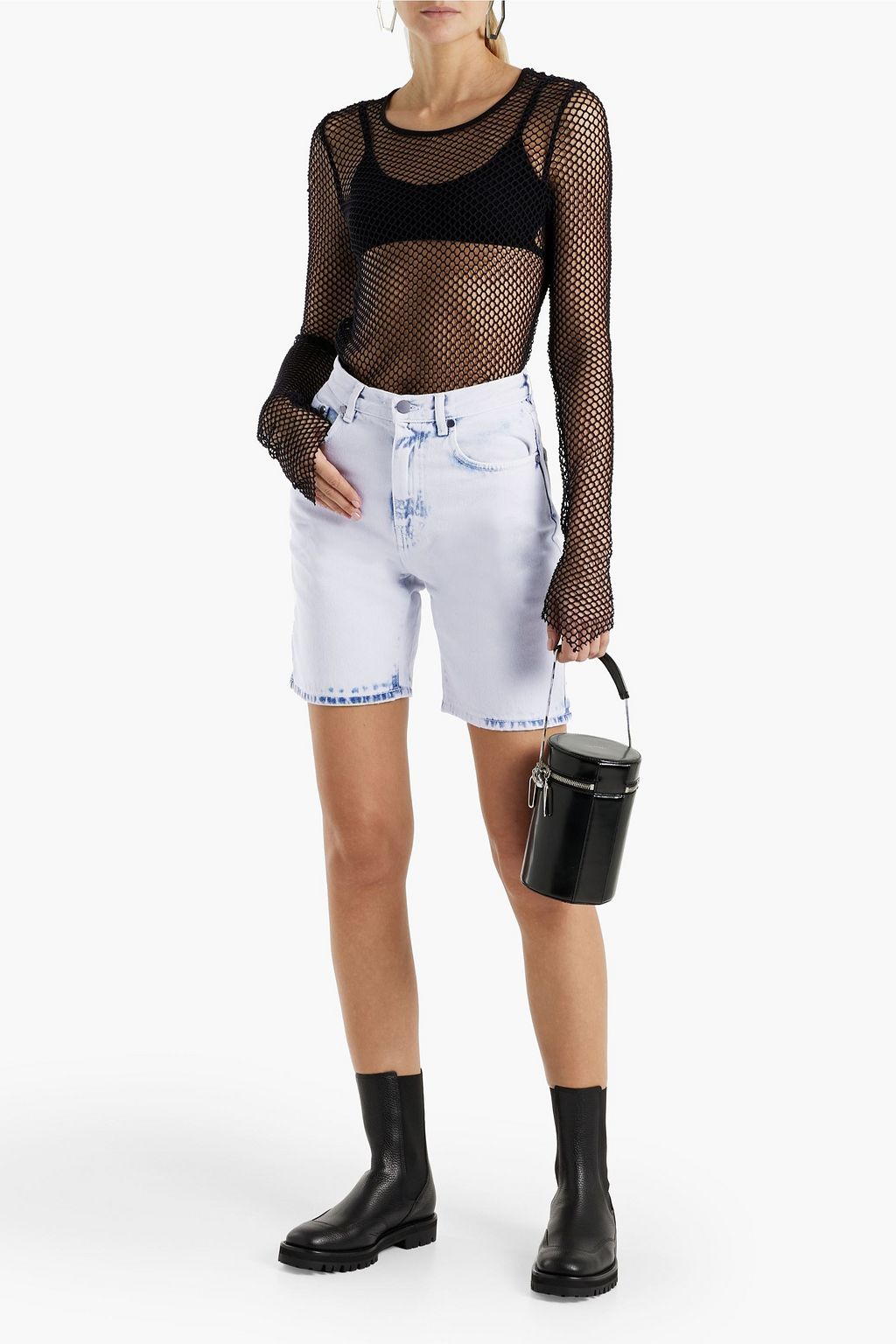 MCQ ALEXANDER MCQUEEN Bleached denim shorts