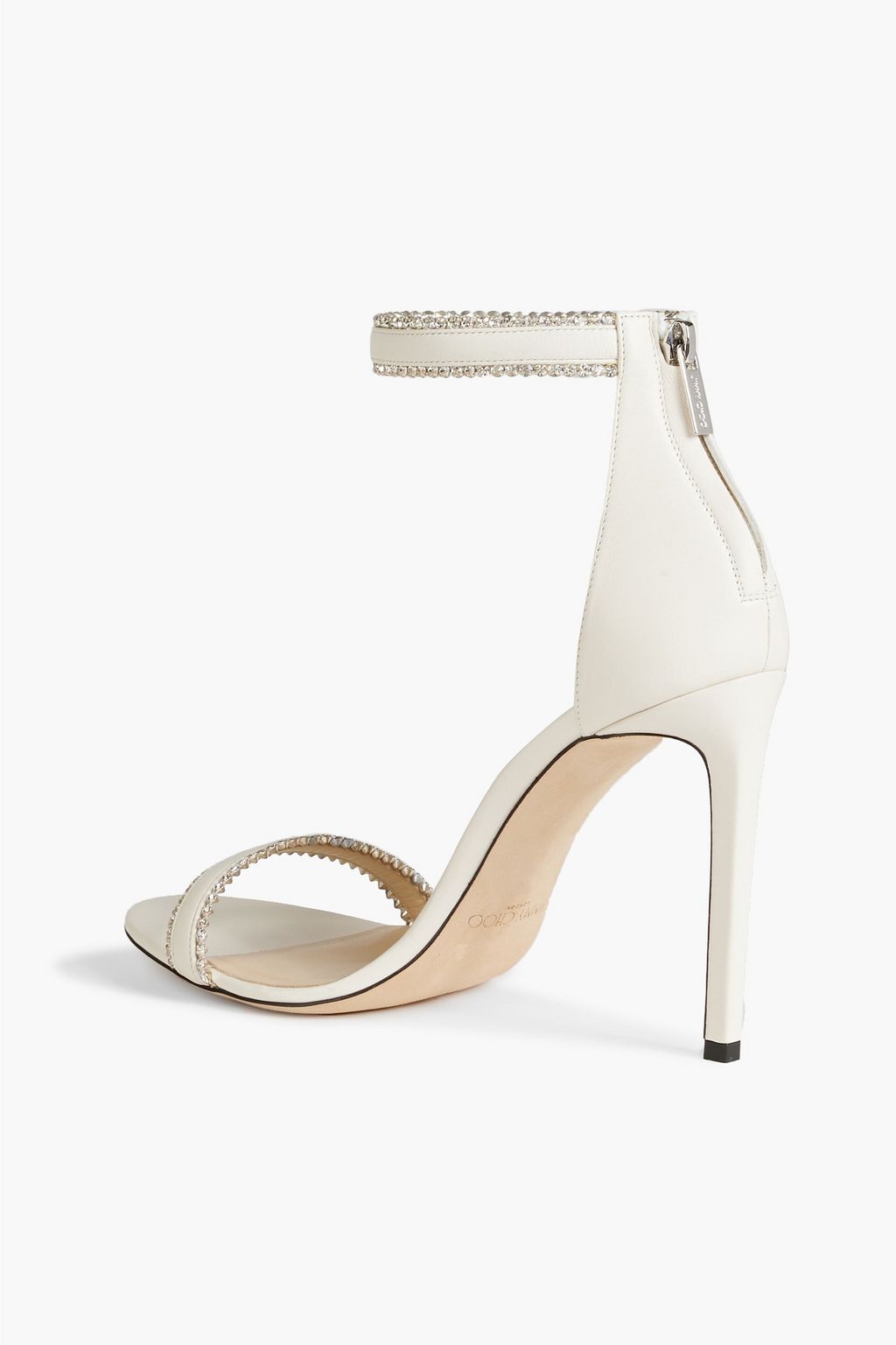 JIMMY CHOO Dochas 100 crystal-embellished leather sandals | THE OUTNET