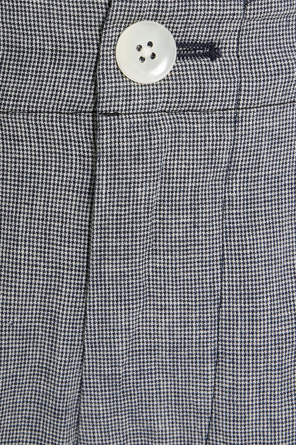 ALEX MILL Boy pleated houndstooth cotton and linen-blend straight-leg pants