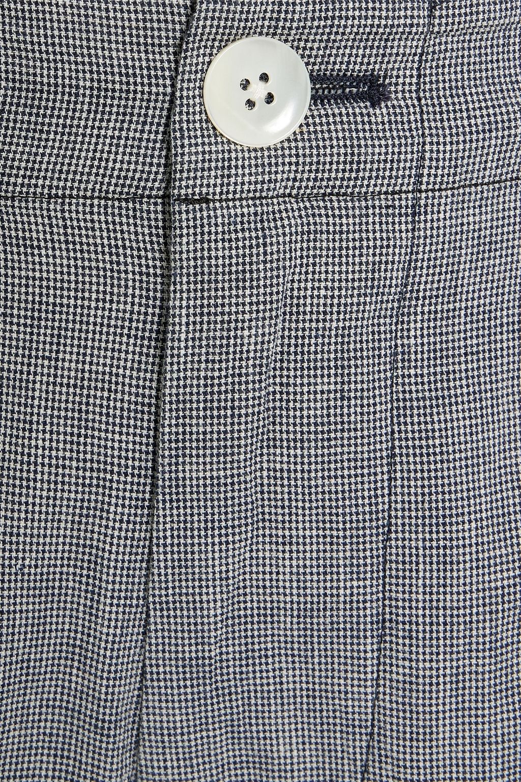 ALEX MILL Boy pleated houndstooth cotton and linen-blend straight-leg ...